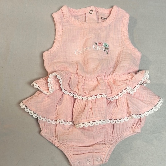 Calvin Klein Soft Pink Baby Romper dress - Picture 1 of 4